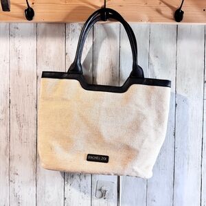 Rachel Zoe cream and black canvas bag